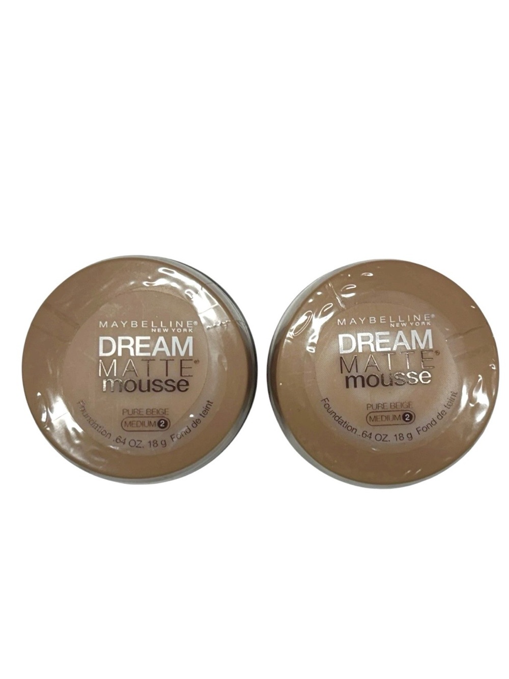 (2) Maybelline Dream Matte Mousse Foundation PURE BEIGE 2 Medium, Sealed